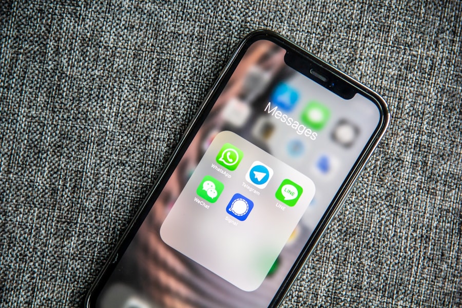 Smartphone home screen showing messaging apps